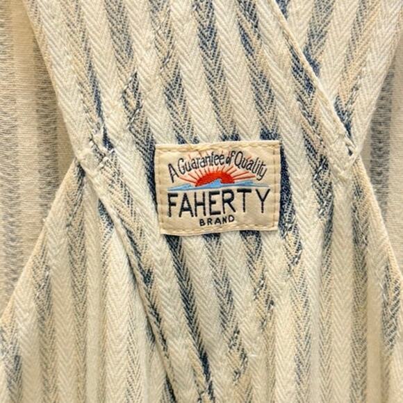 Faherty Topsail Straight Leg Overall Railraod Stripe Medium Fall Gorpcore Hiking - Picture 9 of 9
